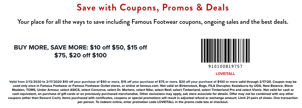 Famous Footwear - Printable Coupons, Promo Codes - Page 5